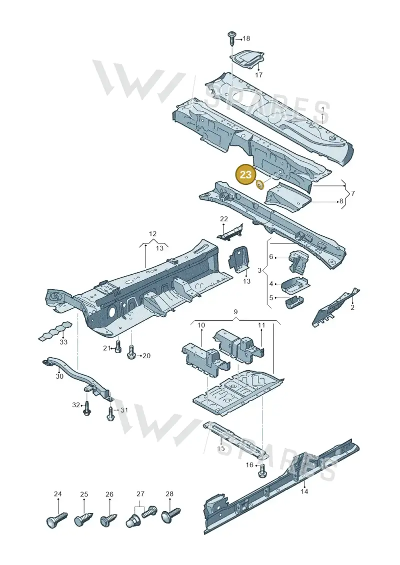 7P0899186A — Audi Q8 Quattro 3,0 (2018-) diagram 429803010, position 23