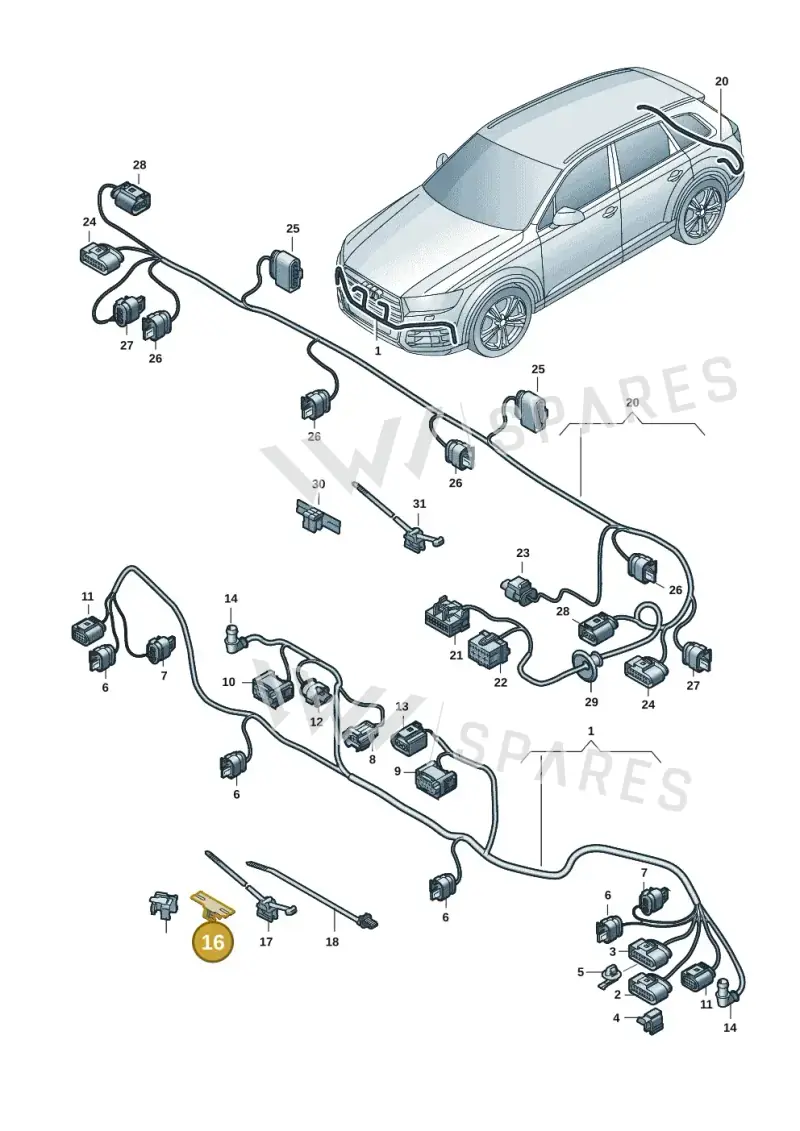 7P0971848 — Audi Q7 qu. 3.0 TDI (2015-2019) diagram 859972031, position 16