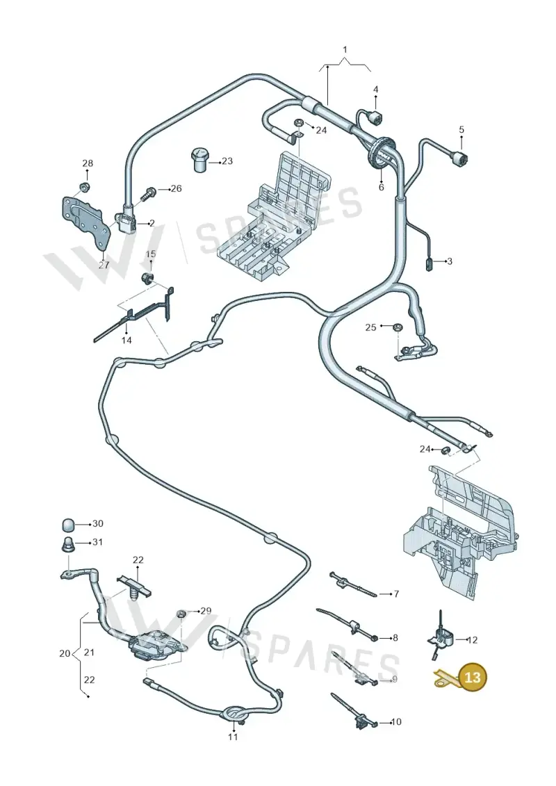 7P0971848 — Audi Q8 Quattro 3,0 (2018-) diagram 859972040, position 13
