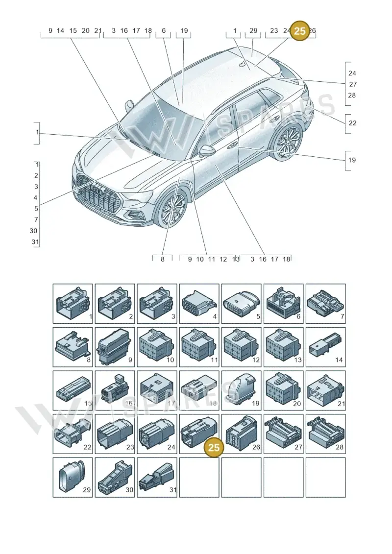 7P0972735 — Audi Q4 Sportback (2021-2022) diagram 89a971820, position 25