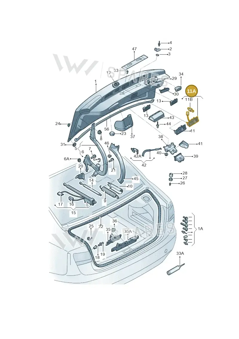 7P6827566F — Audi A6 1.8 (2015-2019) diagram 887827000, position 11A