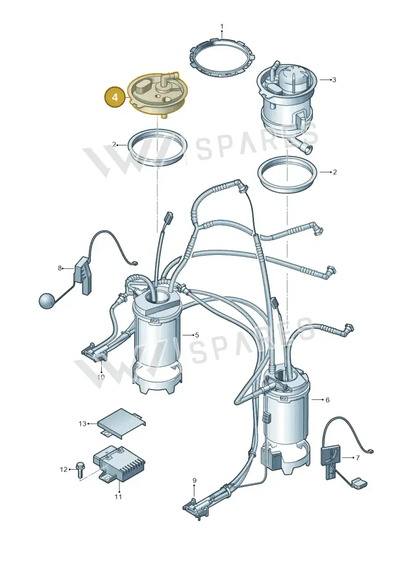 7P6919679 — Audi Q7 qu. 3.0 TDI (2009-2015) diagram 493919350, position 4