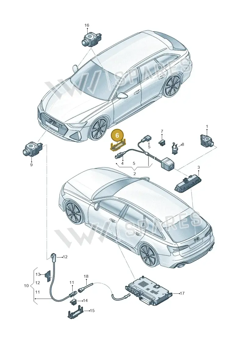 7P6937545 — Audi RS6 Avant (2019-) diagram 537907260, position 6