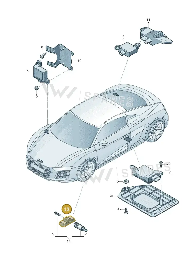 7PP907275F — Audi R8 Spyder (2015-2024) diagram 872907500, position 13