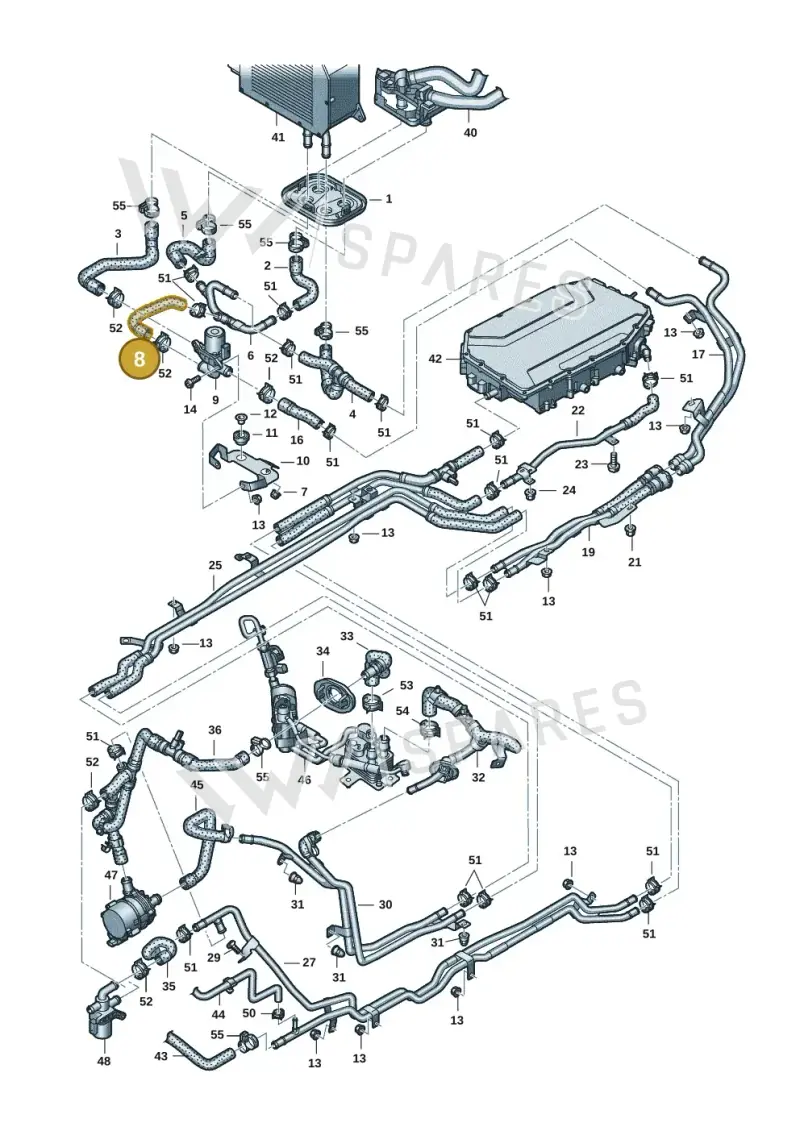 80A121057J — Audi Q5 (2016-2020) diagram 896121129, position 8