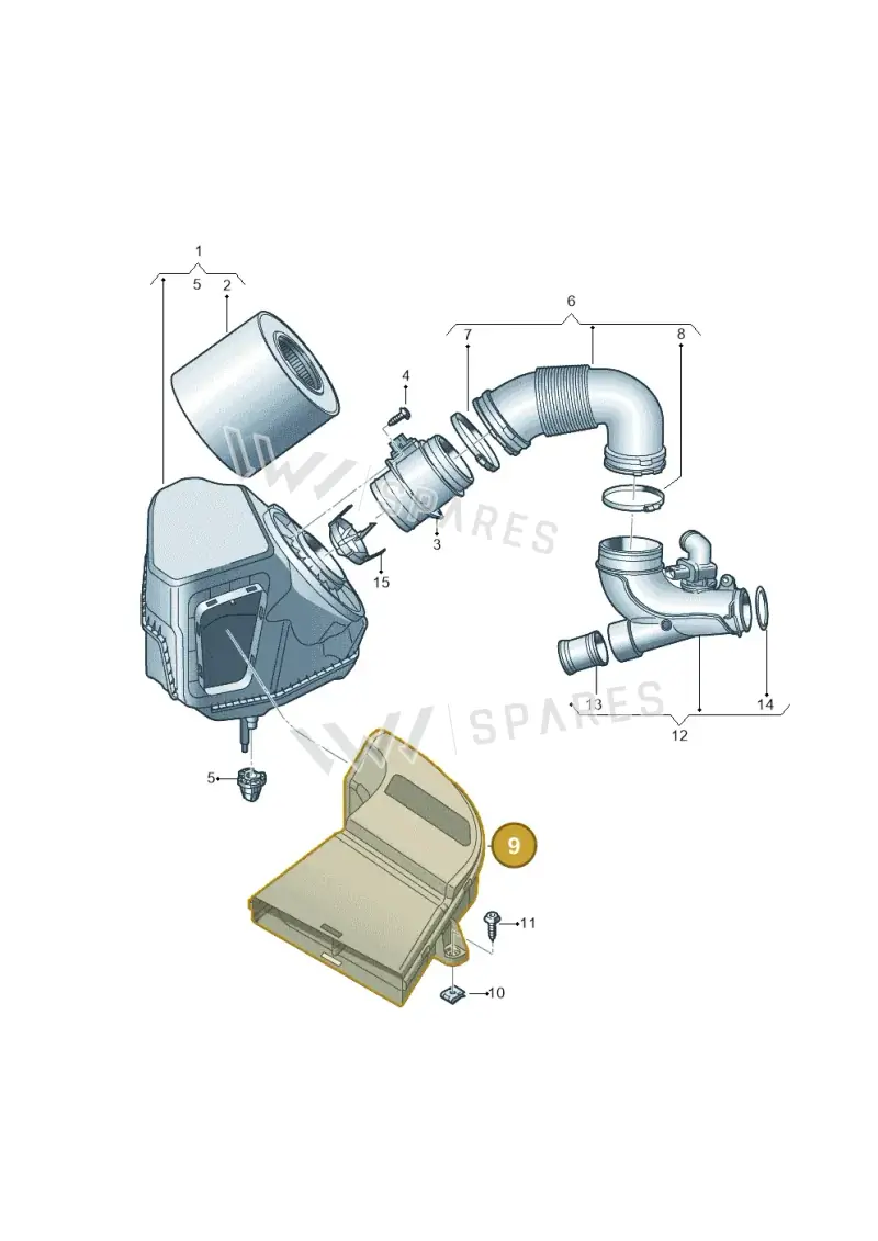80A129618B — Audi Q5 (2016-2025) diagram 896129100, position 9