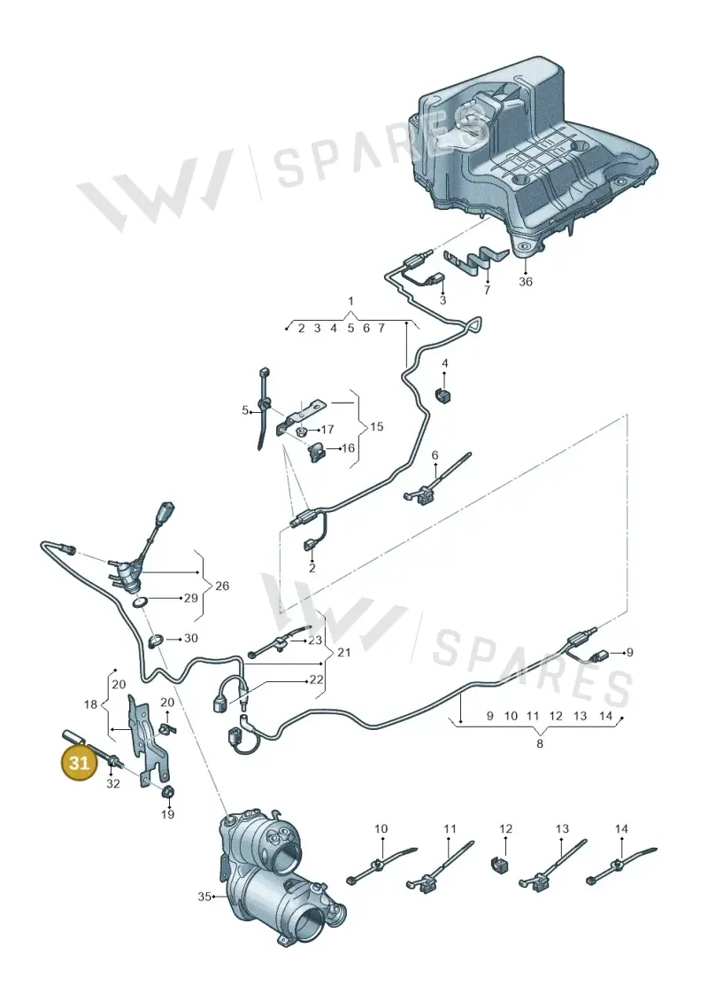 80A131135 — Audi A4 (2015-2025) diagram 849201550, position 31