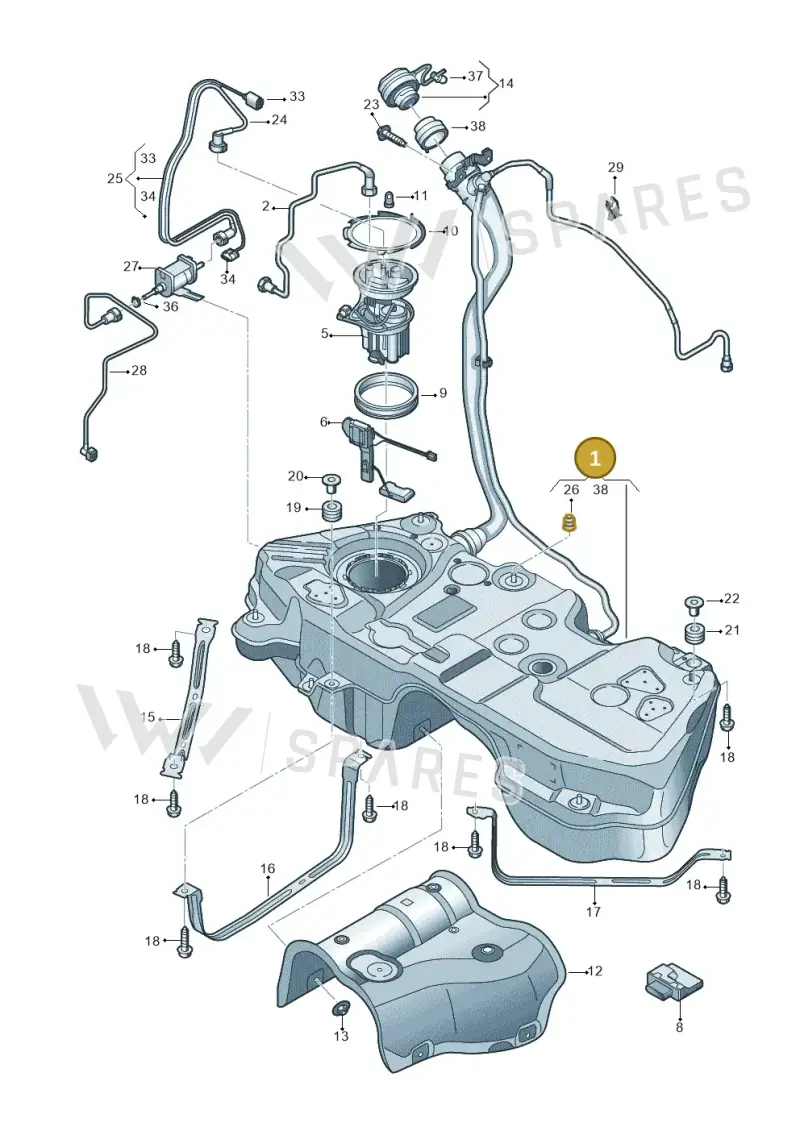 80A201060AA — Audi Q5 (2016-2025) diagram 896201200, position 1