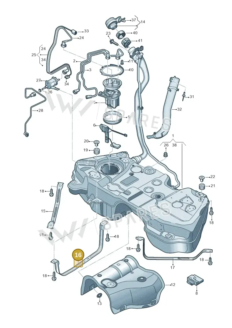 80A201653A — Audi Q5 (2016-2020) diagram 896201250, position 16