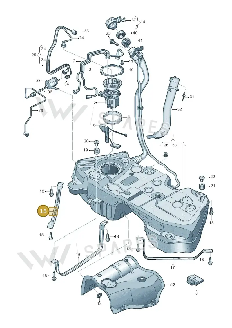 80A201653B — Audi Q5 (2016-2020) diagram 896201250, position 15