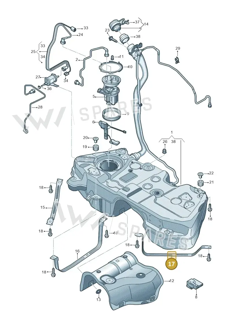 80A201653 — Audi Q5 (2016-2025) diagram 896201200, position 17