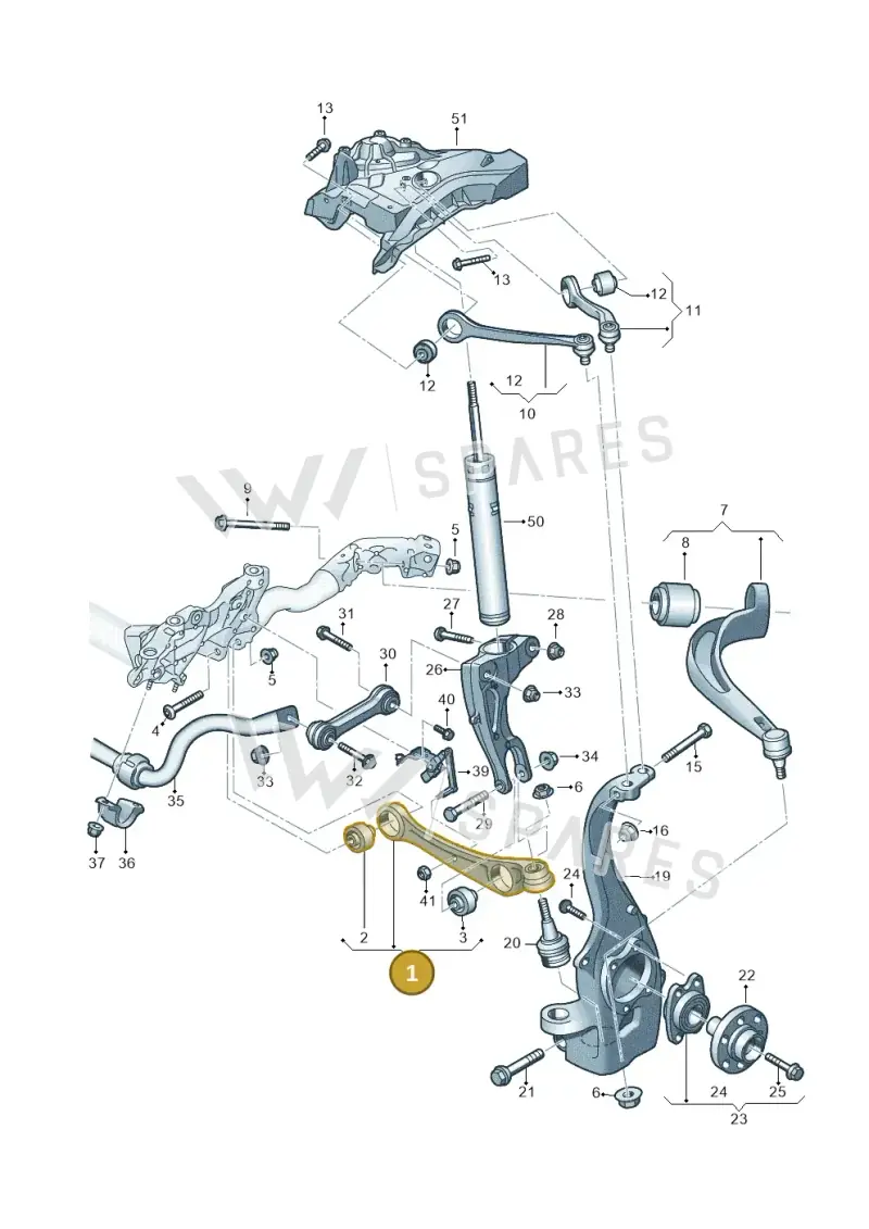 80A407151A — Audi Q5 (2016-2025) diagram 896407000, position 1