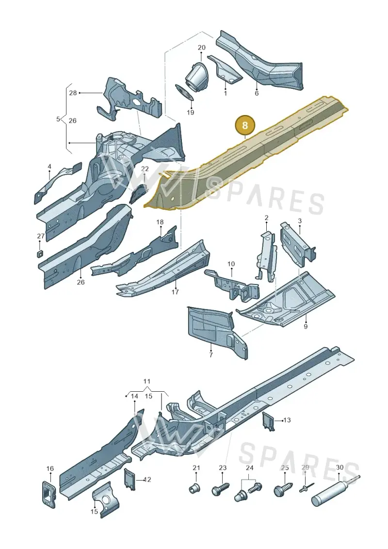 80A803099STL — Audi Q5 (2016-2025) diagram 896803000, position 8