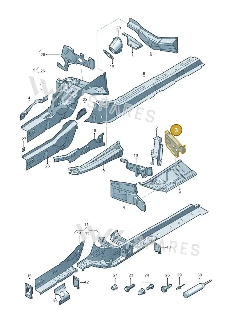 80A803896STL — Audi Q5 (2016-2025) diagram 896803000, position 3
