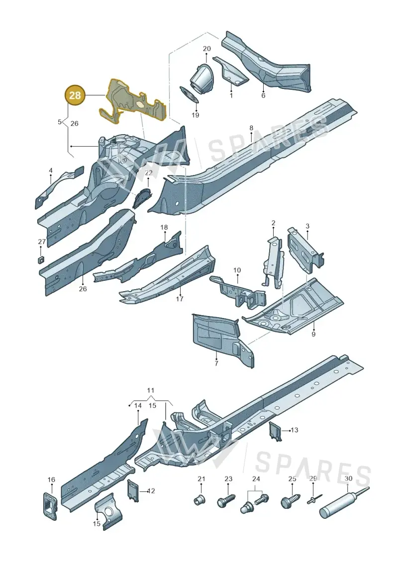 80A805265BSTL — Audi Q5 (2016-2025) diagram 896803000, position 28