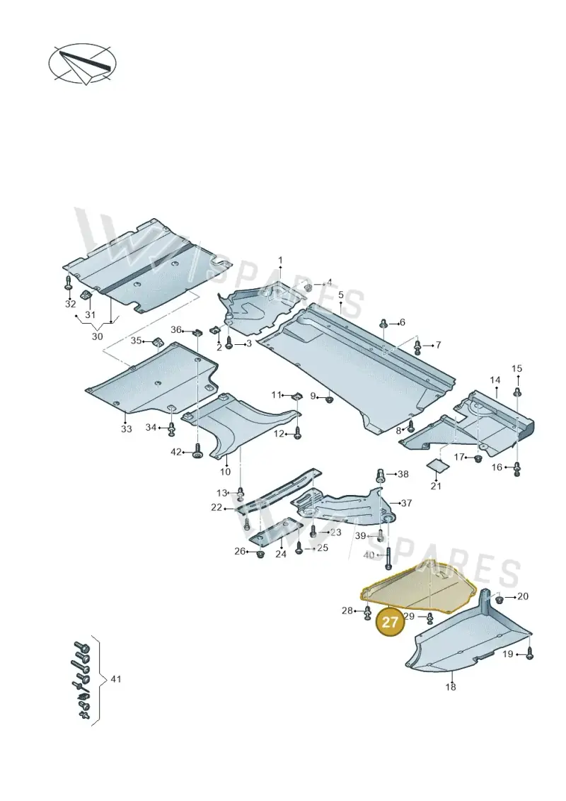 80A825311D — Audi Q5 (2016-2025) diagram 896825000, position 27