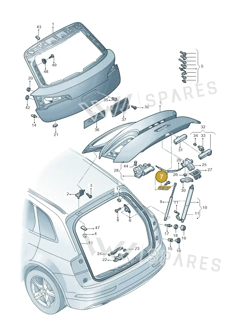 80A827605DSTL — Audi Q5 qu. 2.0 (2018-) diagram 428827000, position 7