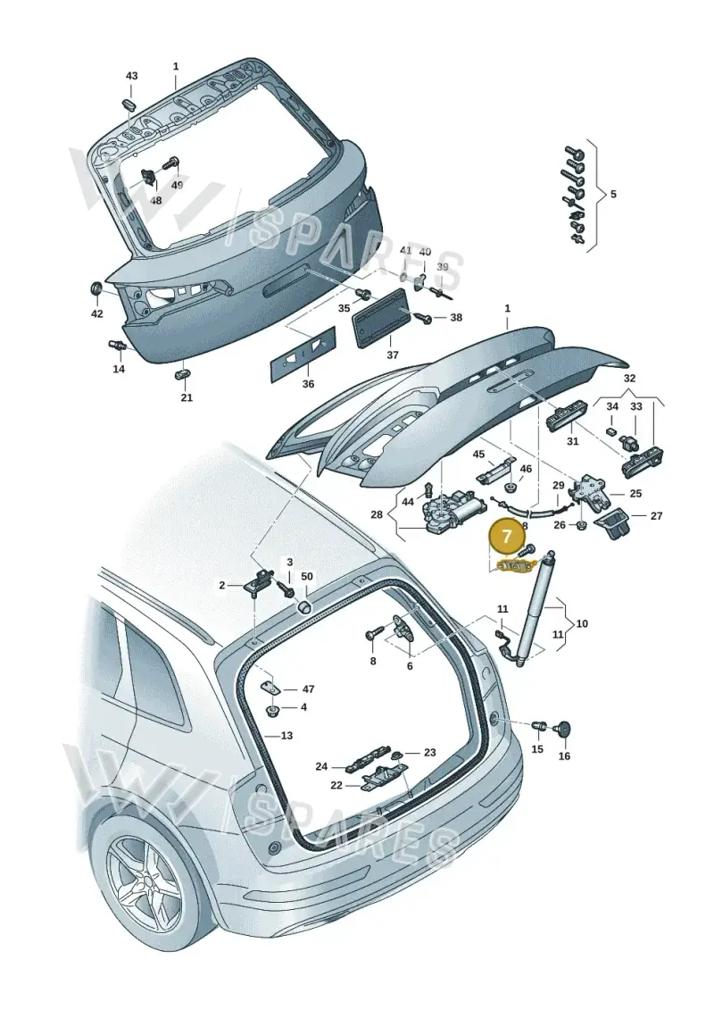 80A827605DSTL — Audi Q5 qu. 2.0 (2018-) diagram 896827001, position 7