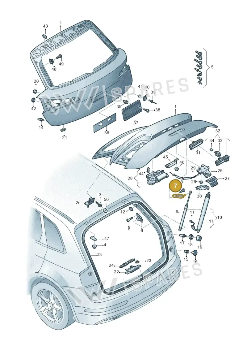 80A827605DSTL — Audi Q5 (2016-2025) diagram 896827000, position 7