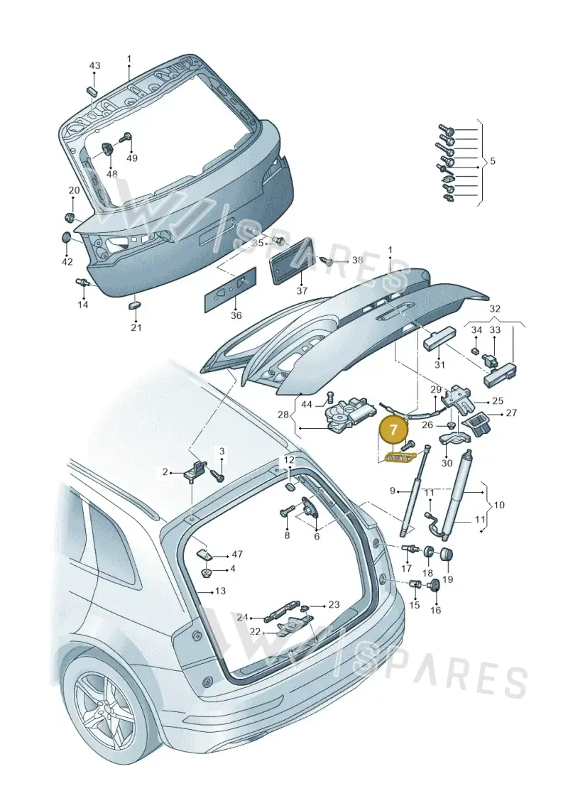 80A827606DSTL — Audi Q5 qu. 2.0 (2018-) diagram 428827000, position 7