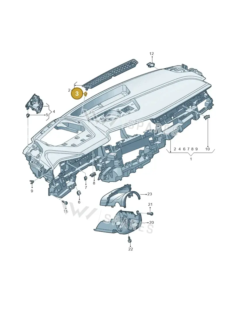 80A867947 — Audi Q8 e-tron (2018-2025) diagram 586857100, position 3