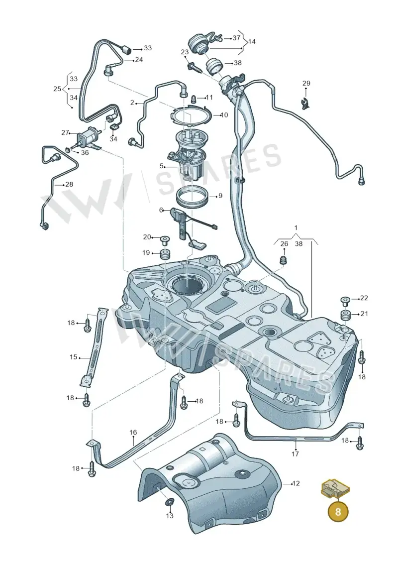 80A906093C — Audi Q5 (2016-2025) diagram 896201200, position 8