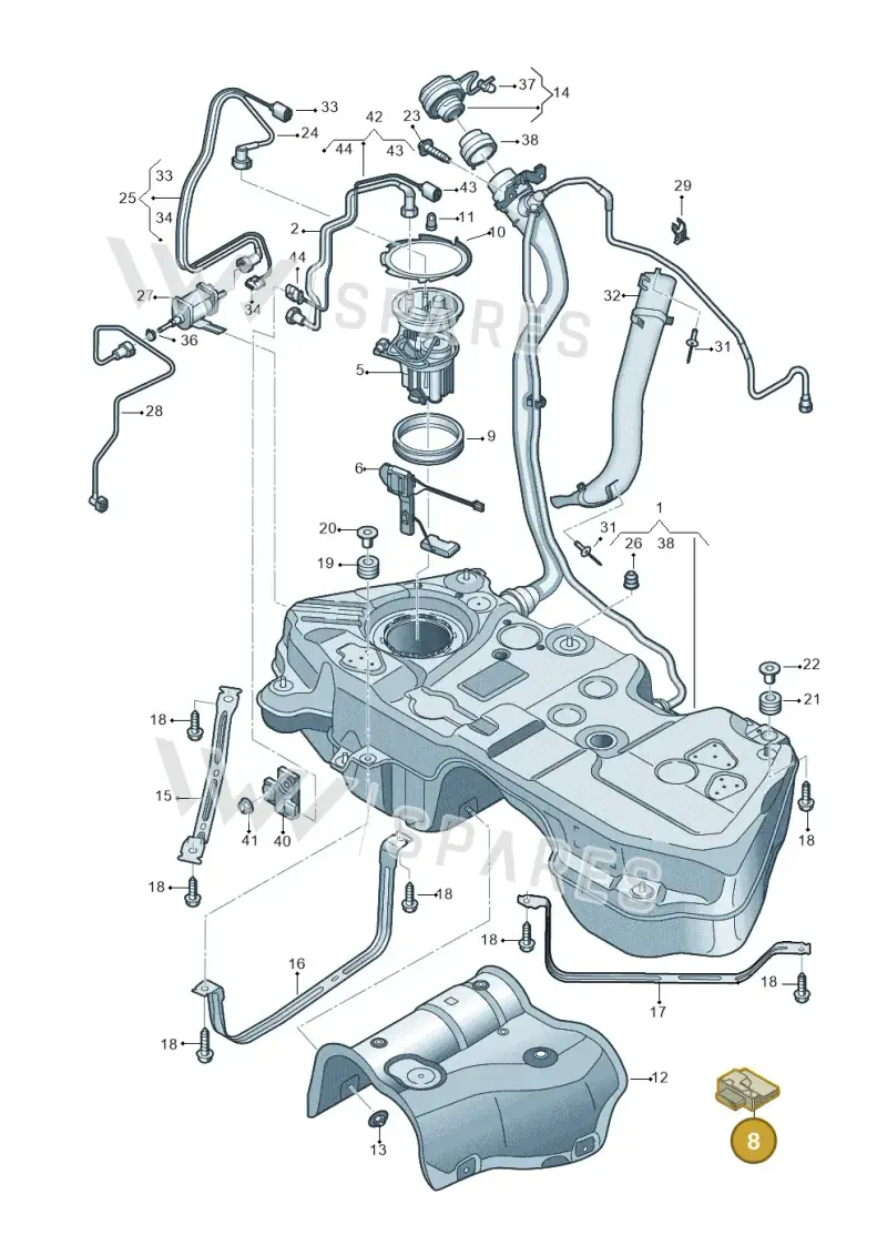80A906093D — Audi Q5 (2016-2025) diagram 896201350, position 8