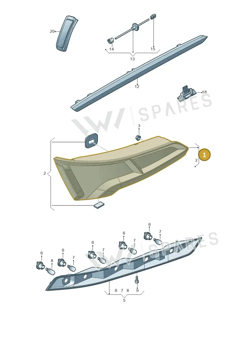 80A945076B — Audi Q5 (2016-2025) diagram 896945000, position 1