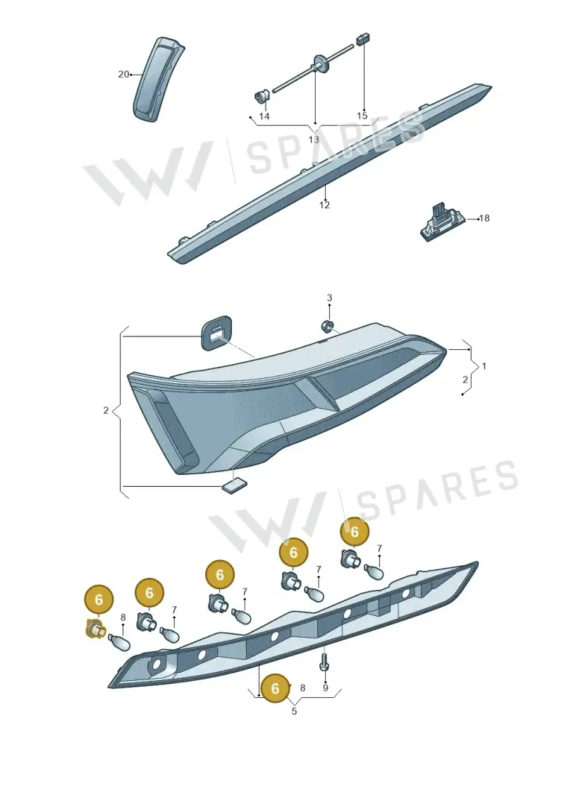 80A945221A — Audi Q5 (2016-2020) diagram 896945000, position 6