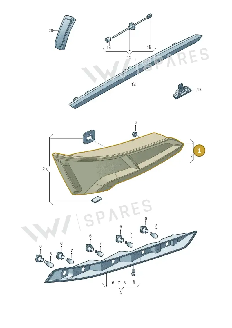 80A945307B — Audi Q5 (2016-2025) diagram 896945000, position 1