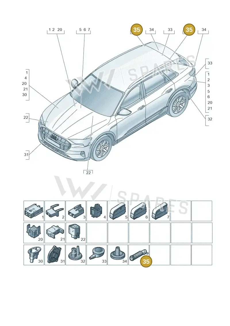 80A971840 — Audi Q8 e-tron (2018-2020) diagram 586971810, position 35