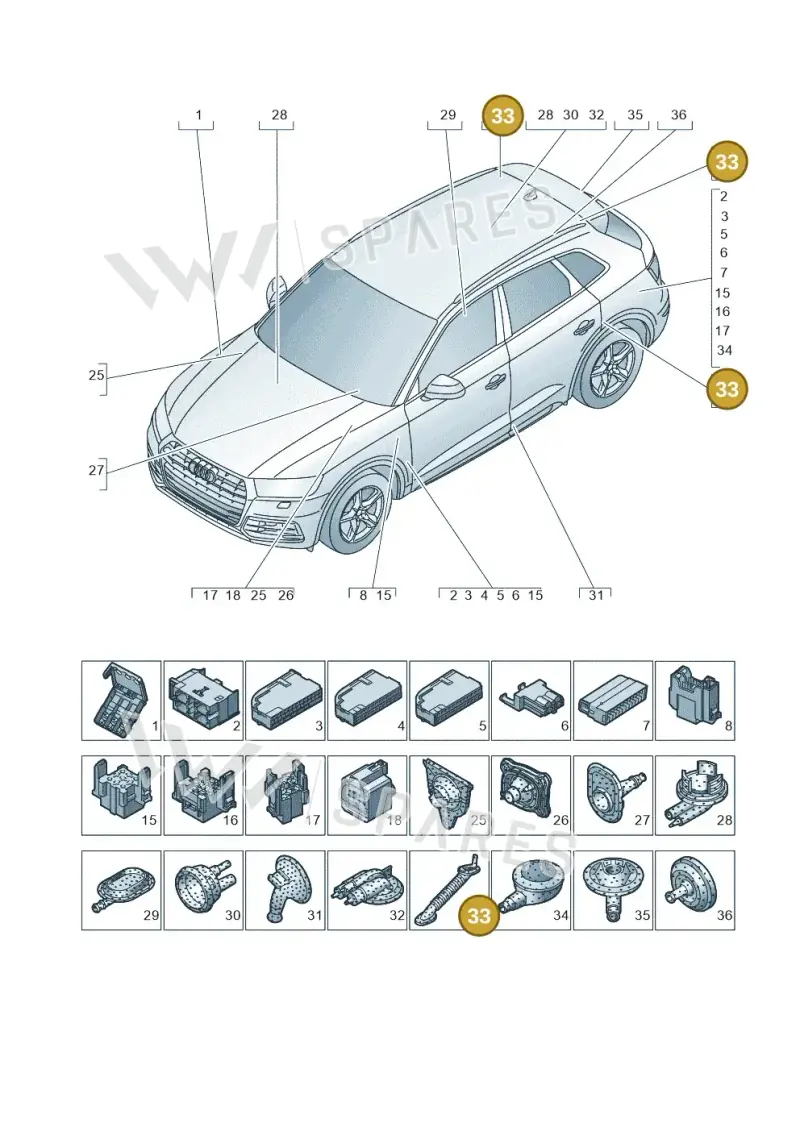 80A971840 — Audi Q5 (2016-2020) diagram 896971780, position 33