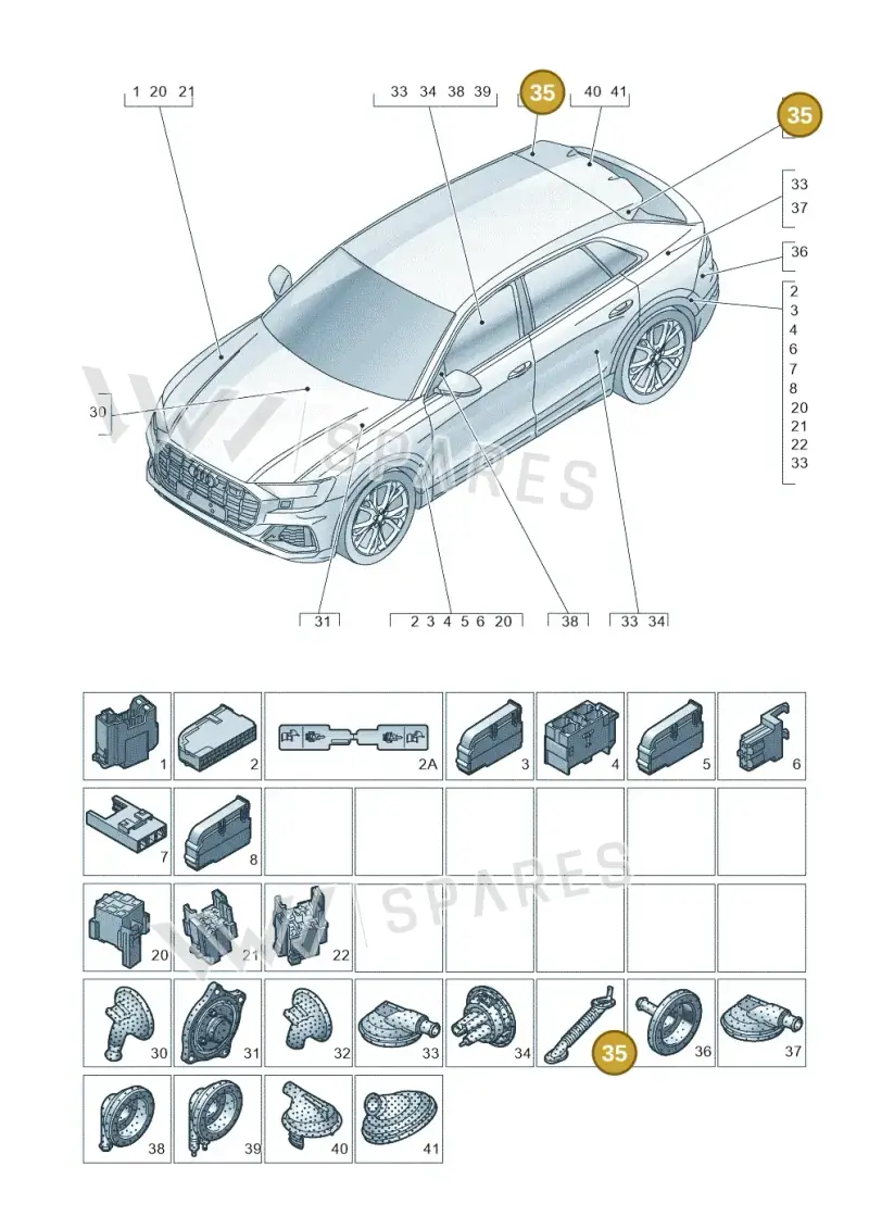 80A971840B — Audi Q8 (2018-2025) diagram 429971810, position 35