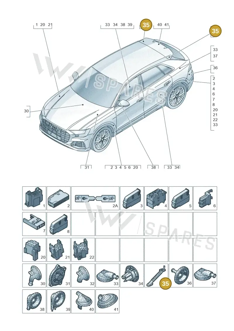 80A971840 — Audi RS Q8 Quattro (2019-) diagram 429971810, position 35