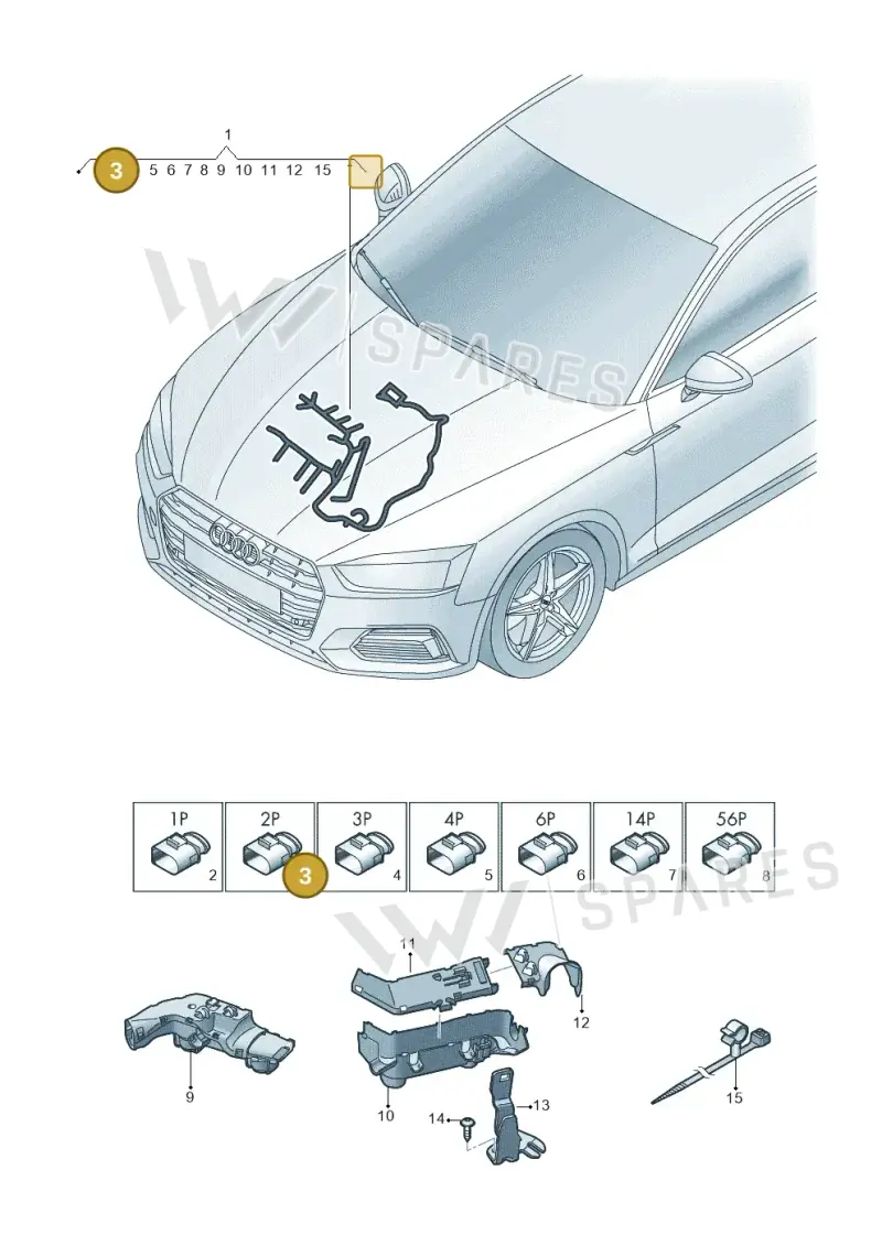 80A973702A — Audi RS5 Sportback (2017-2025) diagram 897971510, position 3