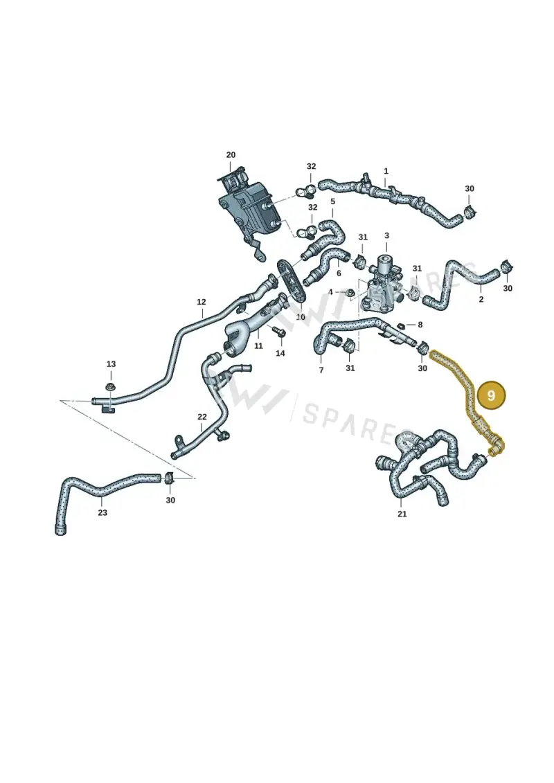 80B819350Q — Audi Q5 (2016-2020) diagram 896121125, position 9