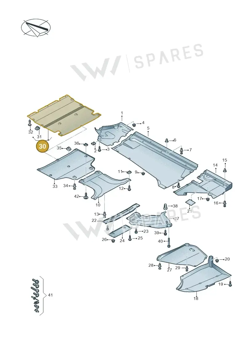 80B863821C — Audi Q5 (2016-2025) diagram 896825000, position 30