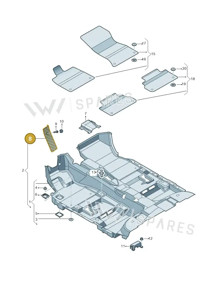 80B864777C3Q7 — Audi Q5 (2016-2020) diagram 896863000, position 8