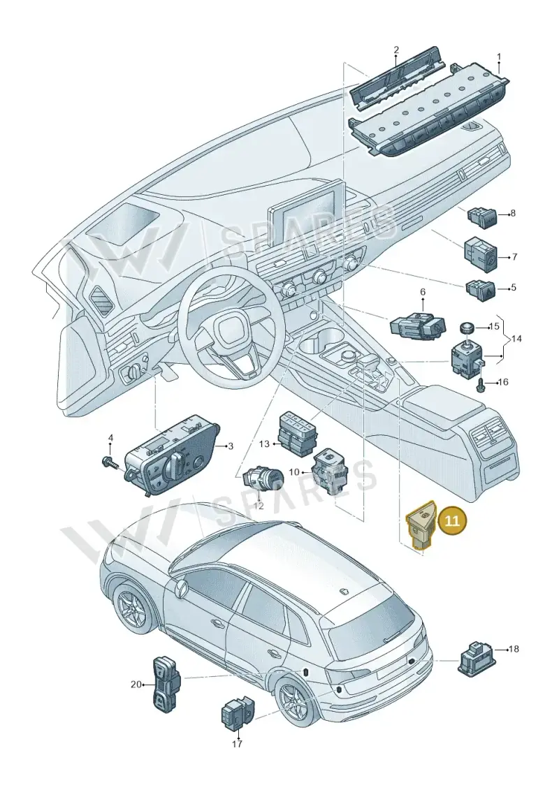 80B927143 — Audi Q5 (2016-2025) diagram 896941500, position 11