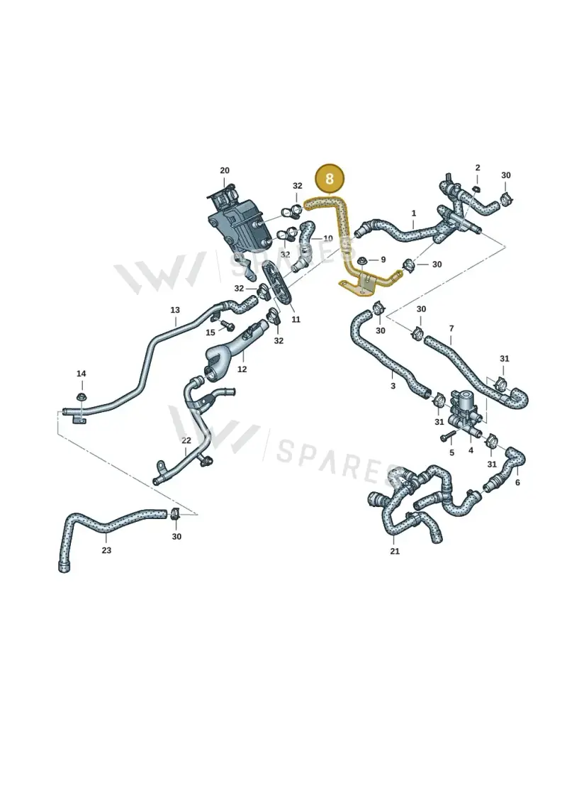80C819342A — Audi Q5 (2016-2020) diagram 896121127, position 8