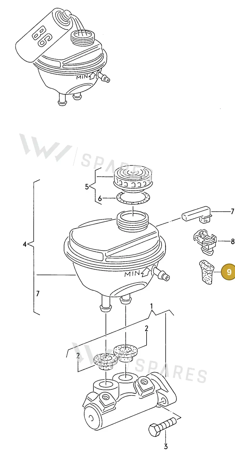 810972525 — Audi S6 plus qu.       97 (1996-1997) diagram 119611100, position 9