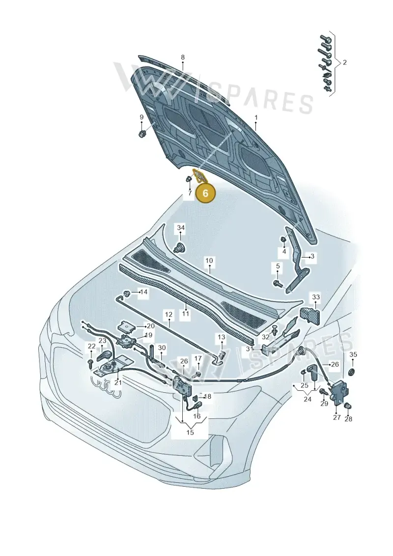 81A823185B — Audi Q4 Sportback (2021-2022) diagram 89a823000, position 6