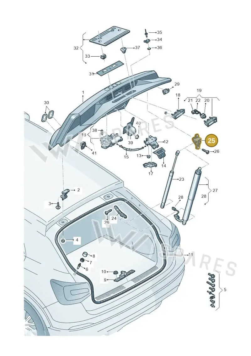 81A827605A — Audi Q2 2.0 TDI (2016-2018) diagram 803827000, position 25