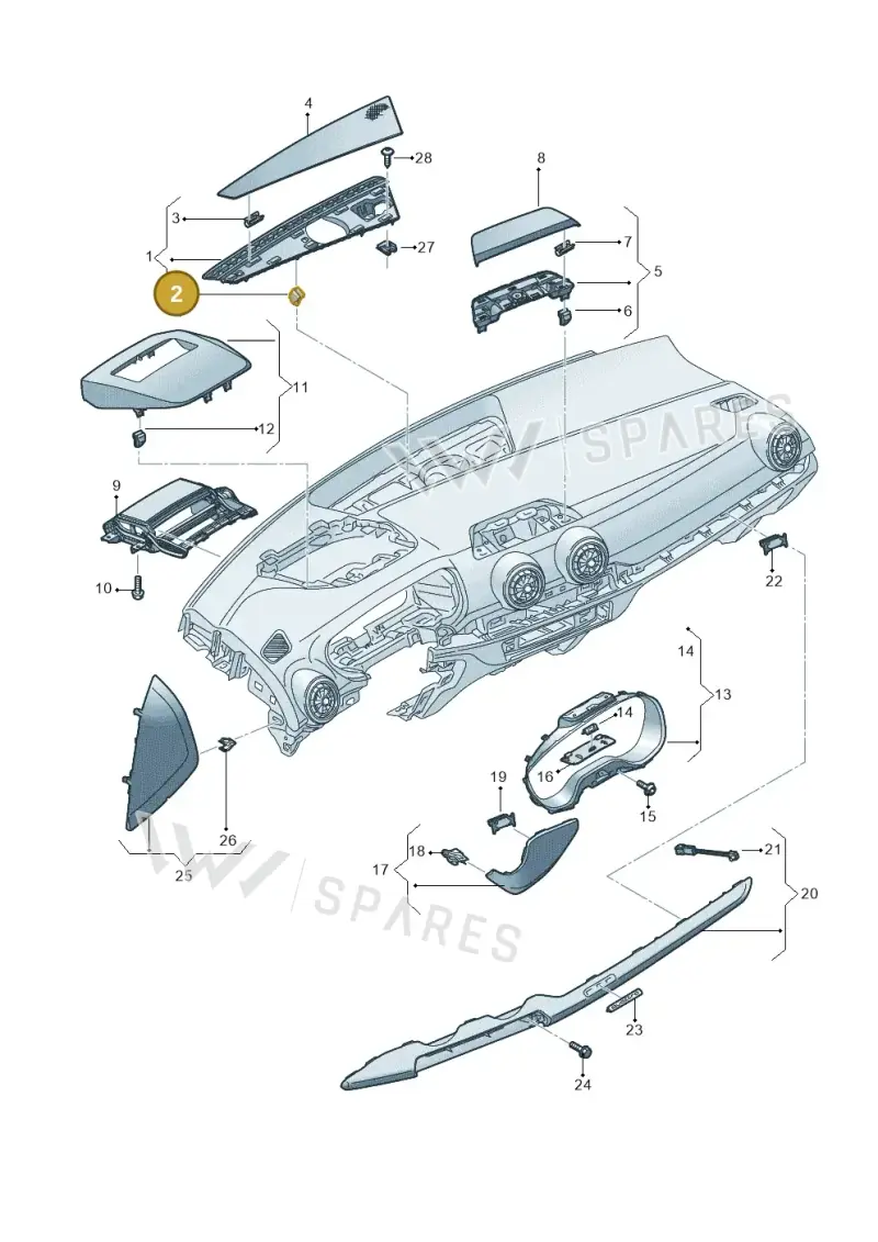 81A867947 — Audi Q2 (2016-2025) diagram 803857150, position 2