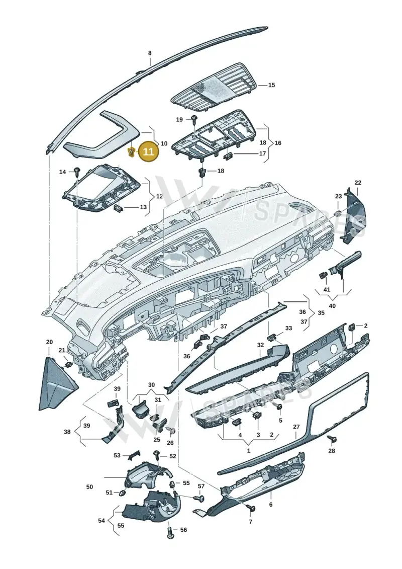 81A867947 — Audi A5 Limousine (2024-2025) diagram 8wk857150, position 11