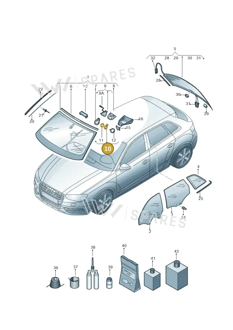 81A955547B — Audi RS3 Limousine (2017-2020) diagram 745845100, position 10