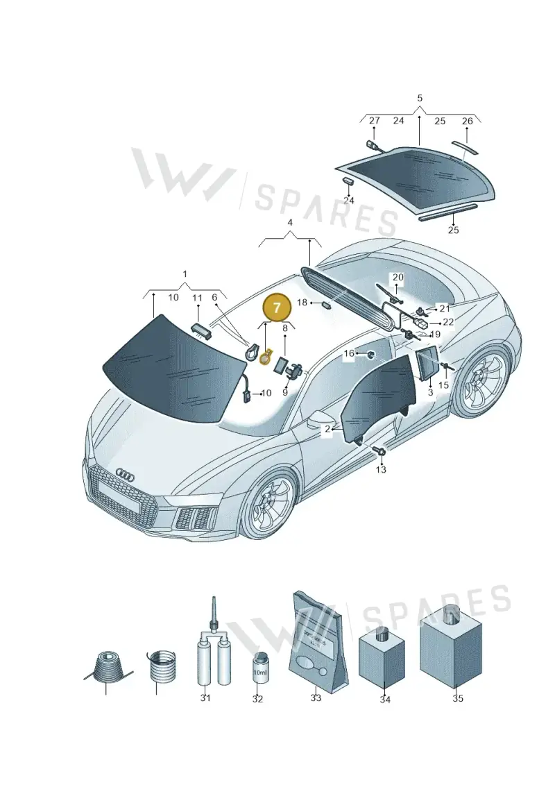 81A955547B — Audi R8 Spyder (2015-2024) diagram 872845000, position 7