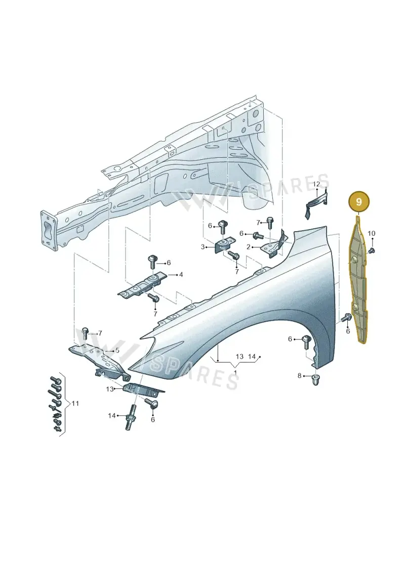 82A821112 — Audi A1 sportback 1.0 (2018-) diagram 592821000, position 9