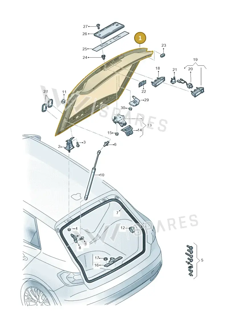 82A827025B — Audi A1 Sportback (2018-2025) diagram 592827000, position 1