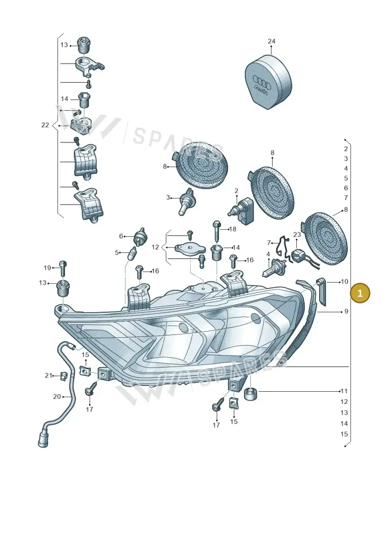 82A941004A — Audi A1 Sportback (2018-2025) diagram 592941000, position 1